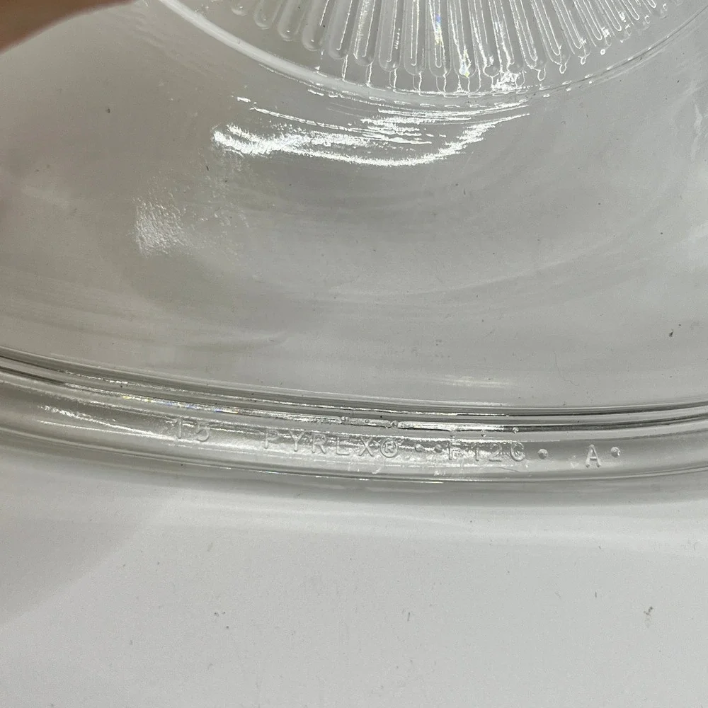 Pyrex Clear Glass Oval Replacement Lid F-12-C Sunburst Knob 10 Inch Casserole